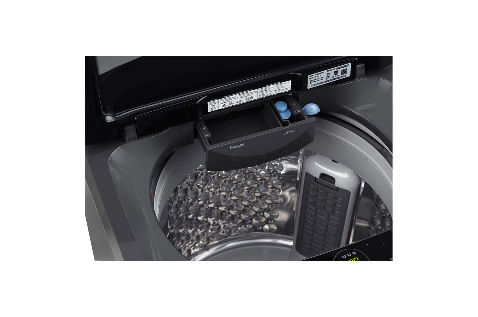 LG 9Kg Top Load Washing Machine, AI Direct Drive?, In-built Heater, Middle Black, THD09SWM