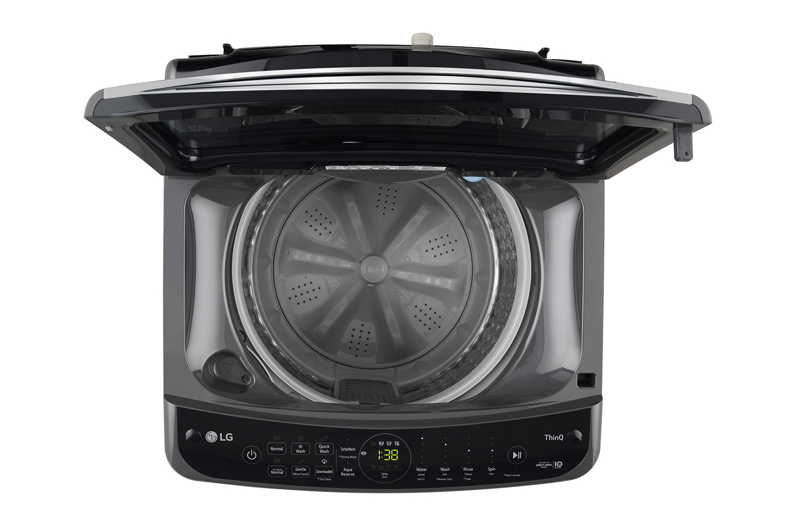 LG 10Kg Top Load Washing Machine, AI Direct Drive?, Turbowash, Middle Black, THD10NWM