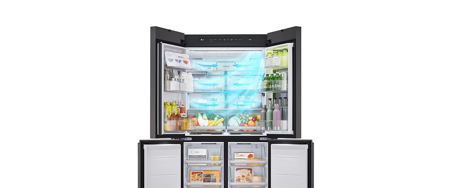 Cold air flowing in the refrigerator