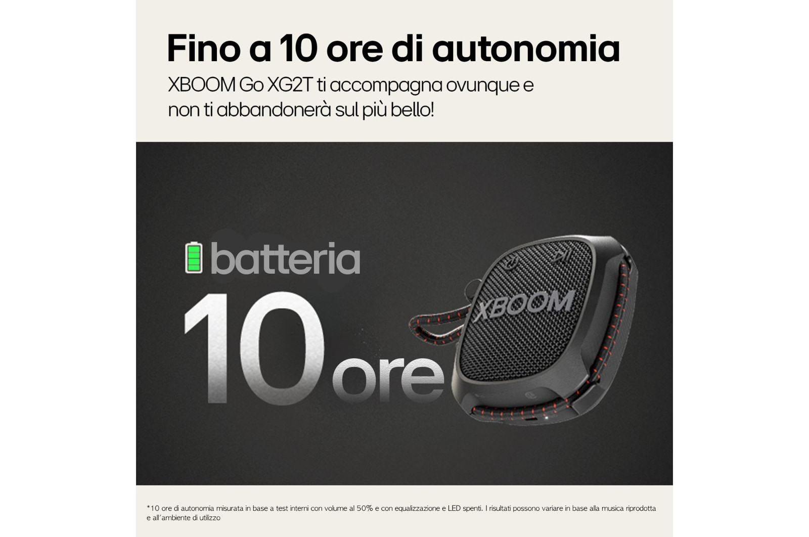 Caratteristica Fino a 10 ore di autonomia