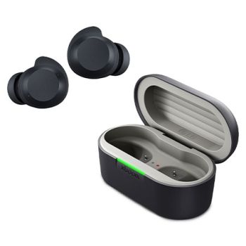 Foto frontale degli auricolari xboom Buds neri