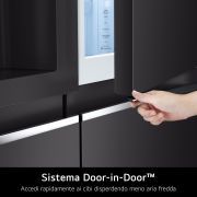 LG Frigorifero Multidoor Slim InstaView Door-in-Door | Classe E, 530L | Wi-Fi, Door & Linear Cooling, No frost | Nero, GMQ844MC5E