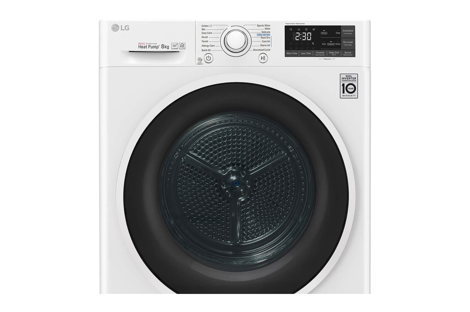 LG Asciugatrice Smart DUAL Inverter Heat Pump? Eco Hybrid? 8 Kg , RC80U2AV4Q