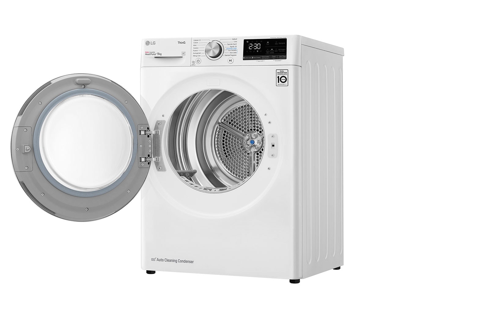 LG Asciugatrice 9kg a Pompa Di Calore condensatore autopulente Classe C Bianca, RH90V9AVHN