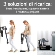 LG Aspirapolvere Senza Fili 200W CordZero? 2 spazzole 2 accessori Argento, A9K-CORE1S