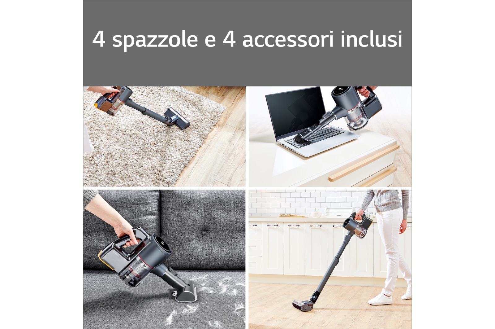 LG CordZero? A9K Ultra | Aspirapolvere Kompressor? 200 W, 120 min | 4 spazzole + 4 accessori, Wi-Fi | Nero, A9K-ULTRA1B