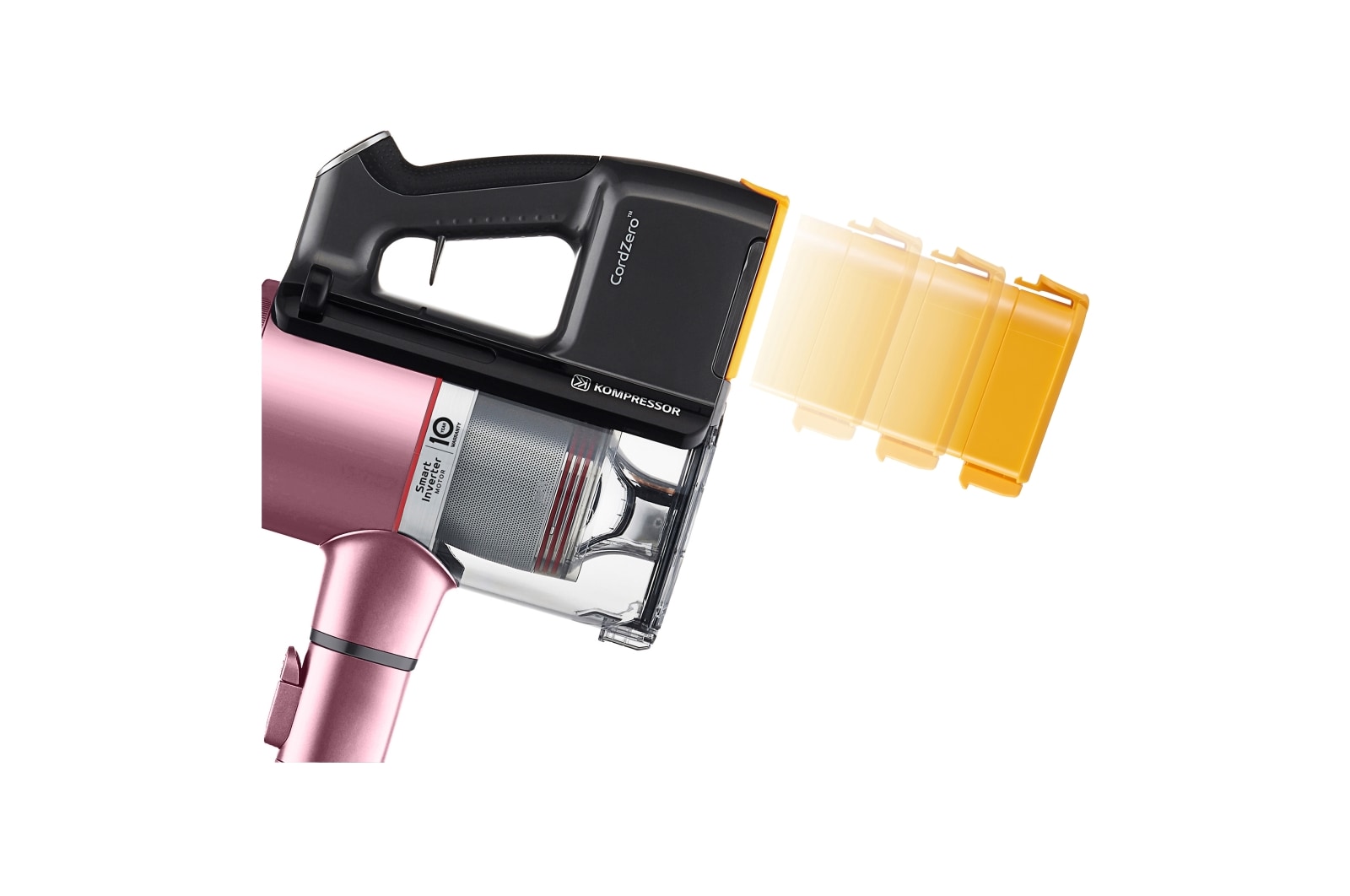 LG CordZero? A9K Ultra | Aspirapolvere Kompressor? 200 W, 120 min | 4 spazzole + 4 accessori, Wi-Fi | Rosa, A9K-ULTRA1P