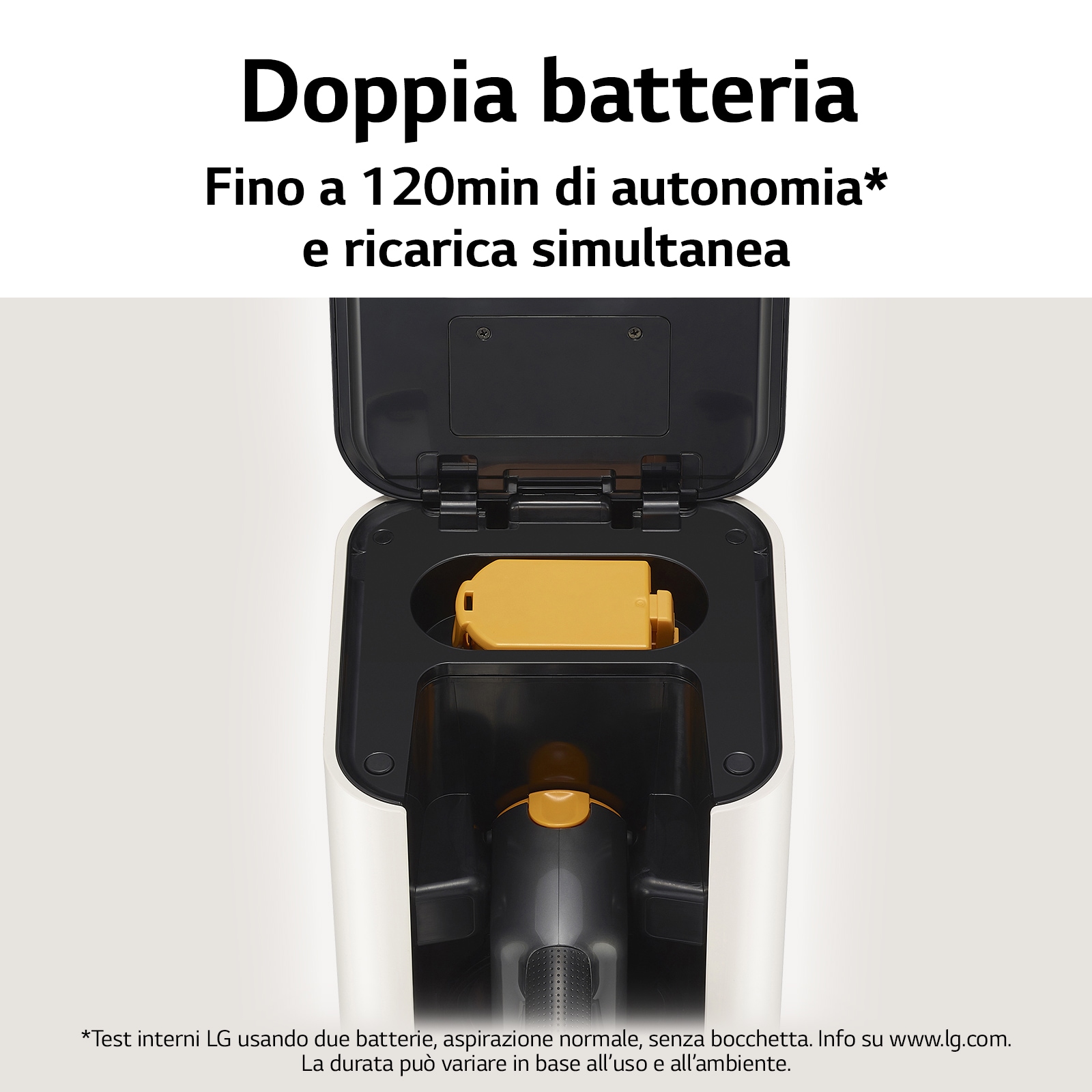 LG CordZero? All-in-One A9T | Aspirapolvere Kompressor? 200 W, 120 min | Auto-svuotamento, 4 spazzole + 2 accessori, Wi-Fi | Beige, A9T-ULTRA1C