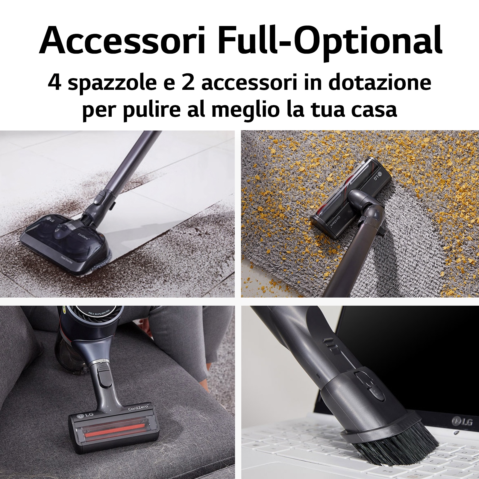 LG CordZero? All-in-One A9T | Aspirapolvere Kompressor? 200 W, 120 min | Auto-svuotamento, 4 spazzole + 2 accessori, Wi-Fi | Beige, A9T-ULTRA1C