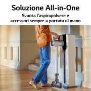 LG CordZero? All-in-One A9T | Aspirapolvere Kompressor? 200 W, 120 min | Auto-svuotamento, 4 spazzole + 2 accessori, Wi-Fi | Beige, A9T-ULTRA1C