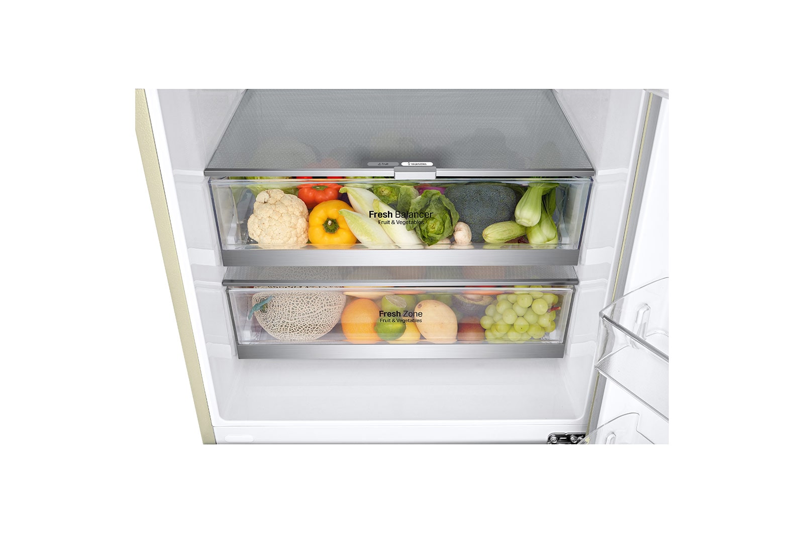 LG Frigorifero combinato 70cm | Classe E, 462L | Wi-Fi, Door & Linear Cooling, Fresh Balancer, No frost | Sabbia, GBB567SECMN