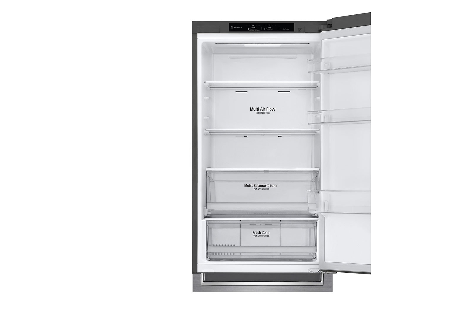 LG Frigorifero combinato | Classe E, 341L | Door & Linear Cooling, No frost | Inox, GBB61PZJMN