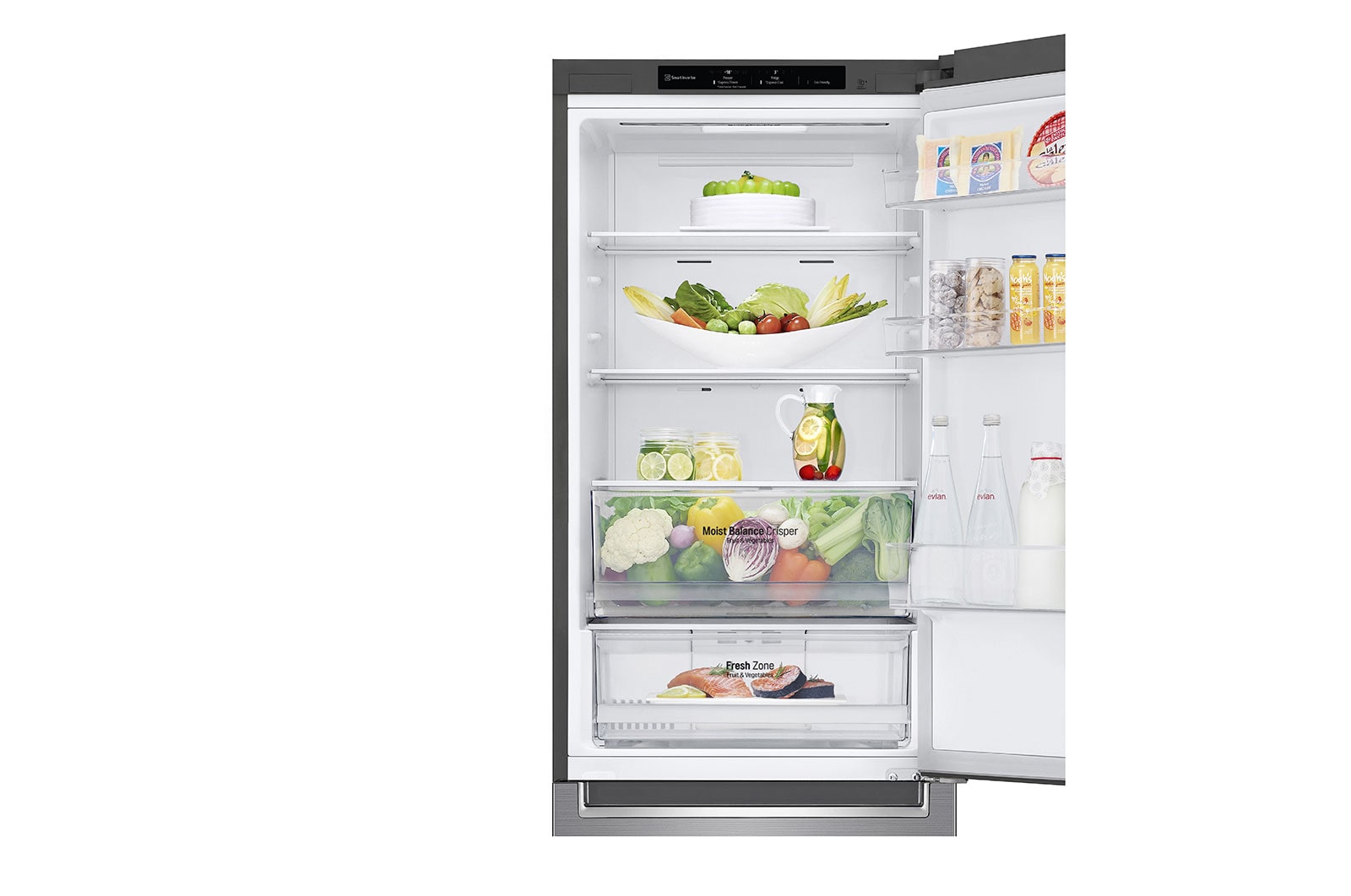 LG Frigorifero combinato | Classe E, 341L | Door & Linear Cooling, No frost | Inox, GBB61PZJMN