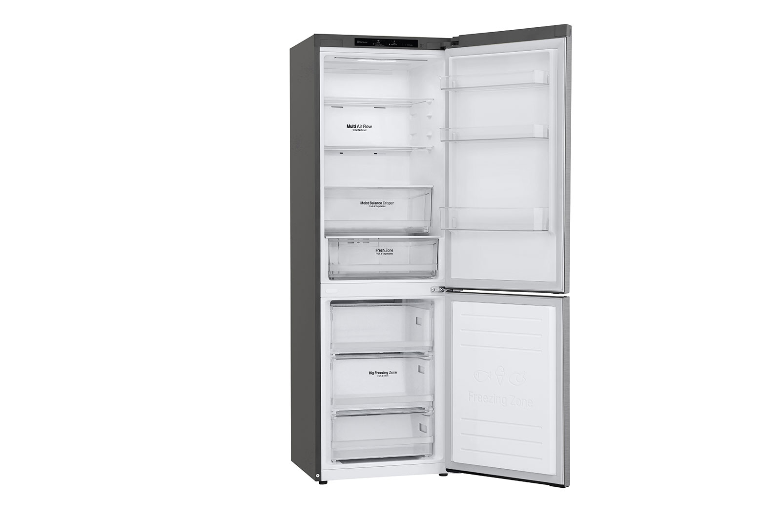 LG Frigorifero combinato | Classe E, 341L | Door & Linear Cooling, No frost | Inox, GBB61PZJMN