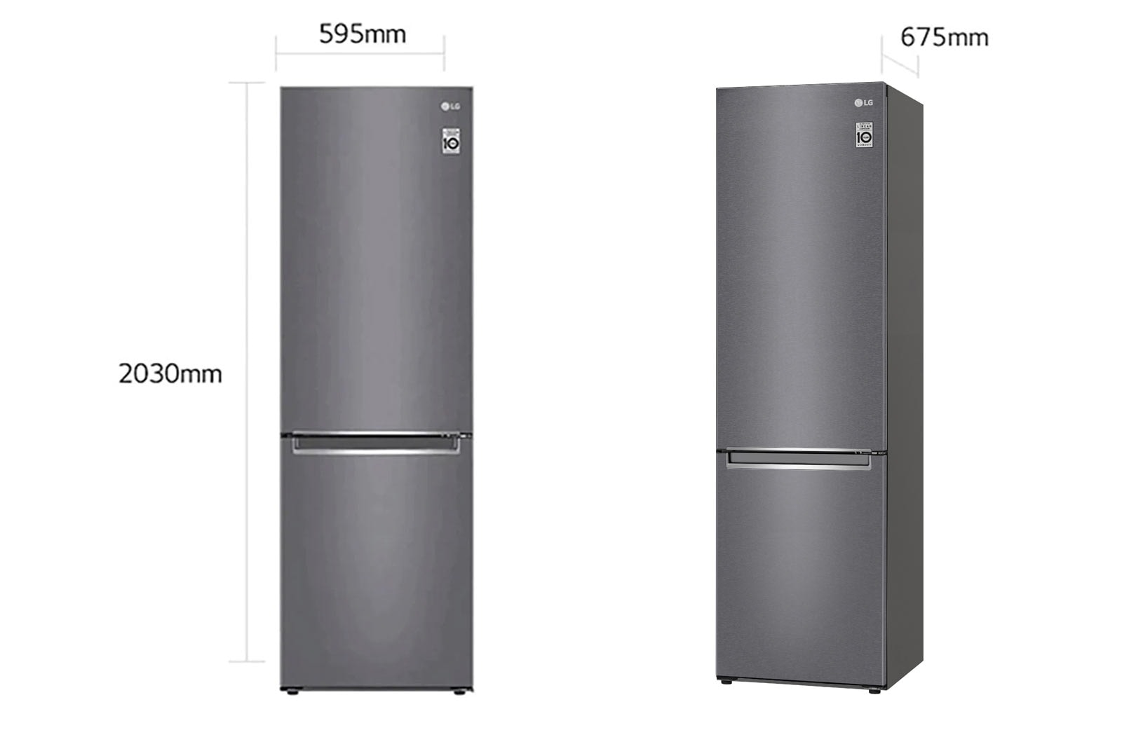 LG Frigorifero combinato | Classe C, 384L | Door & Linear Cooling, Fresh Balancer, Fresh Converter, No frost | Grafite, GBP62DSNCN
