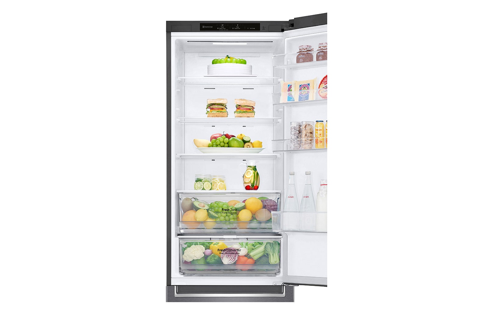 LG Frigorifero combinato | Classe C, 384L | Door & Linear Cooling, Fresh Balancer, Fresh Converter, No frost | Grafite, GBP62DSNCN