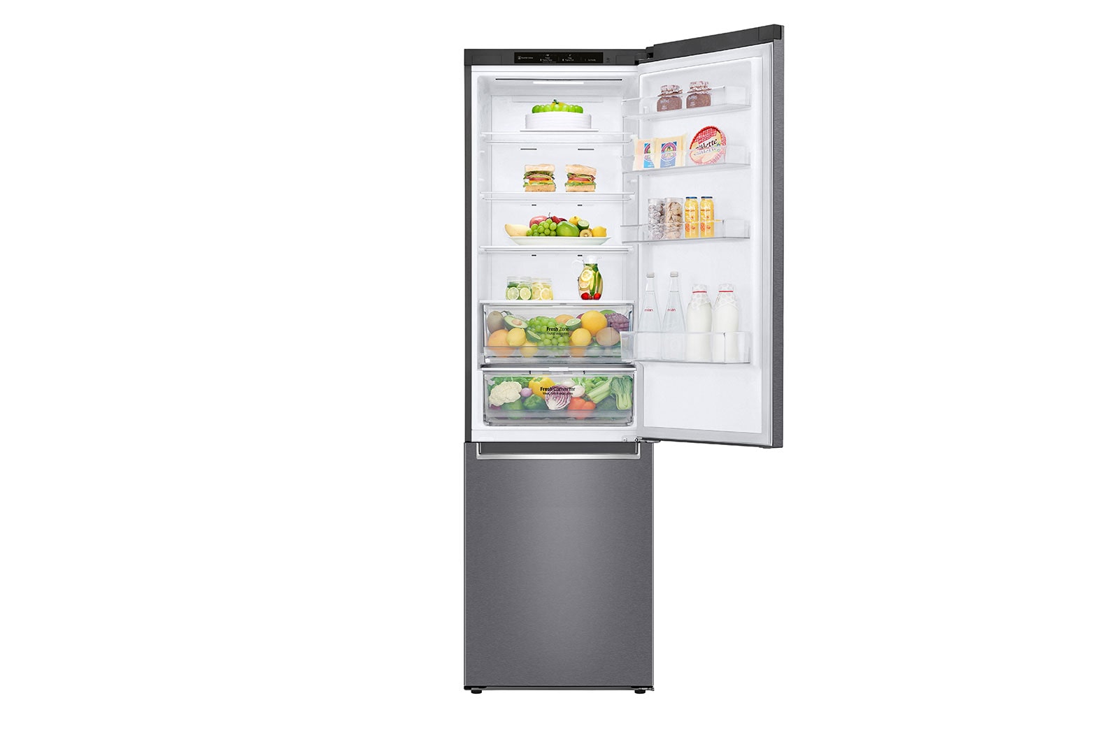 LG Frigorifero combinato | Classe C, 384L | Door & Linear Cooling, Fresh Balancer, Fresh Converter, No frost | Grafite, GBP62DSNCN