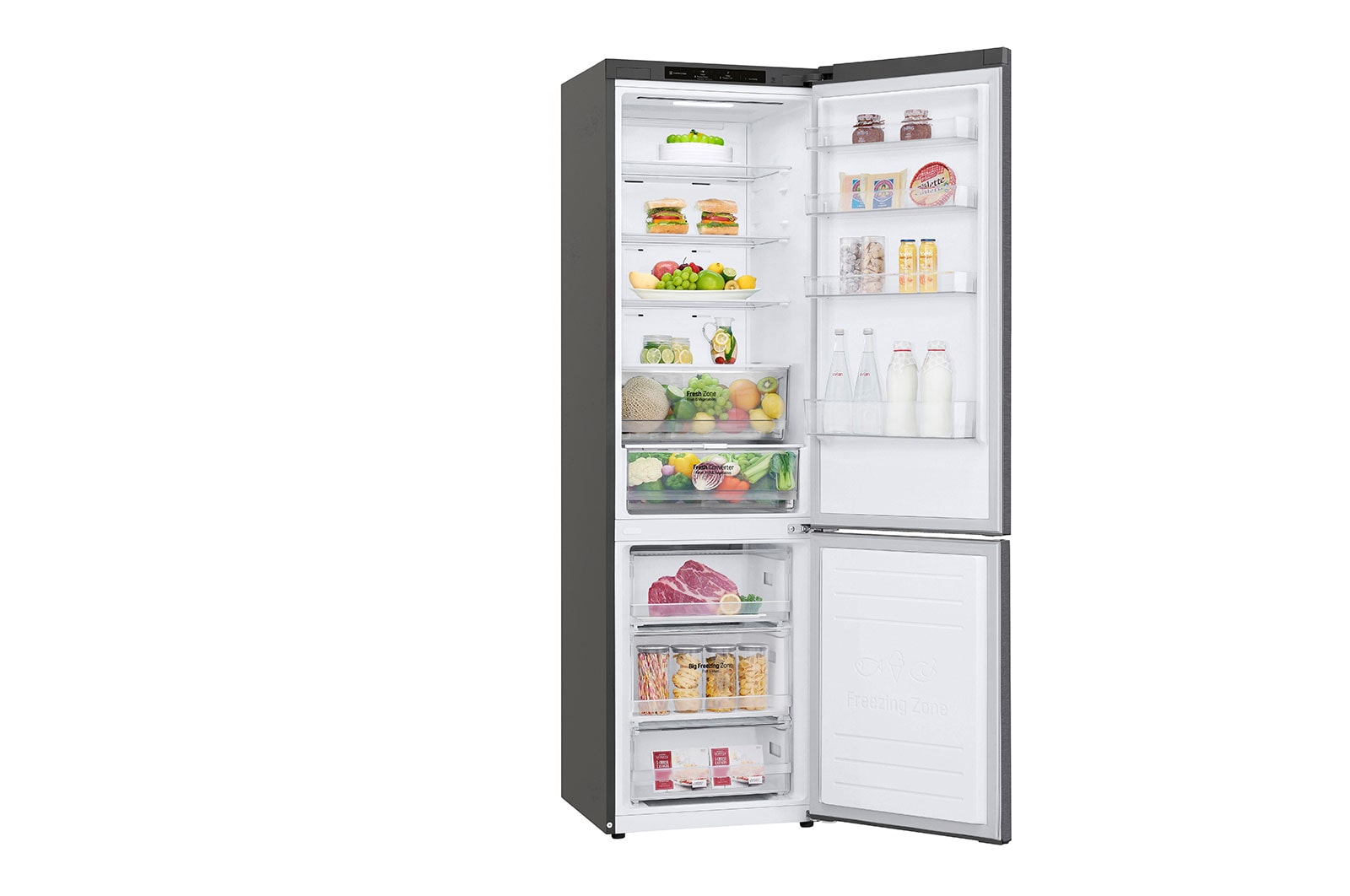 LG Frigorifero combinato | Classe C, 384L | Door & Linear Cooling, Fresh Balancer, Fresh Converter, No frost | Grafite, GBP62DSNCN