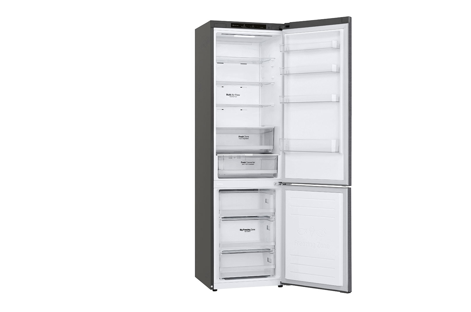 LG Frigorifero combinato | Classe C, 384L | Door & Linear Cooling, Fresh Balancer, Fresh Converter, No frost | Grafite, GBP62DSNCN
