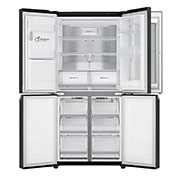 LG Frigorifero Multidoor Slim InstaView Door-in-Door | Classe F, 508L | Wi-Fi, Dispenser con allaccio, UVnano, No frost | Nero, GMX844MC6F