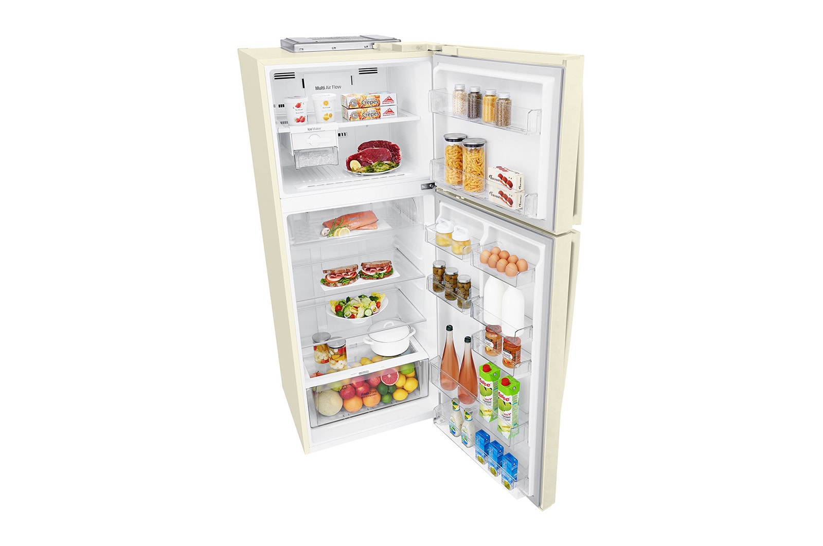 LG Frigorifero doppia porta | Classe E, 438L | Wi-Fi, Door&Linear Cooling, Gestione umidità, Maniglie esterne, No frost | Sabbia, GTB574SEHZD