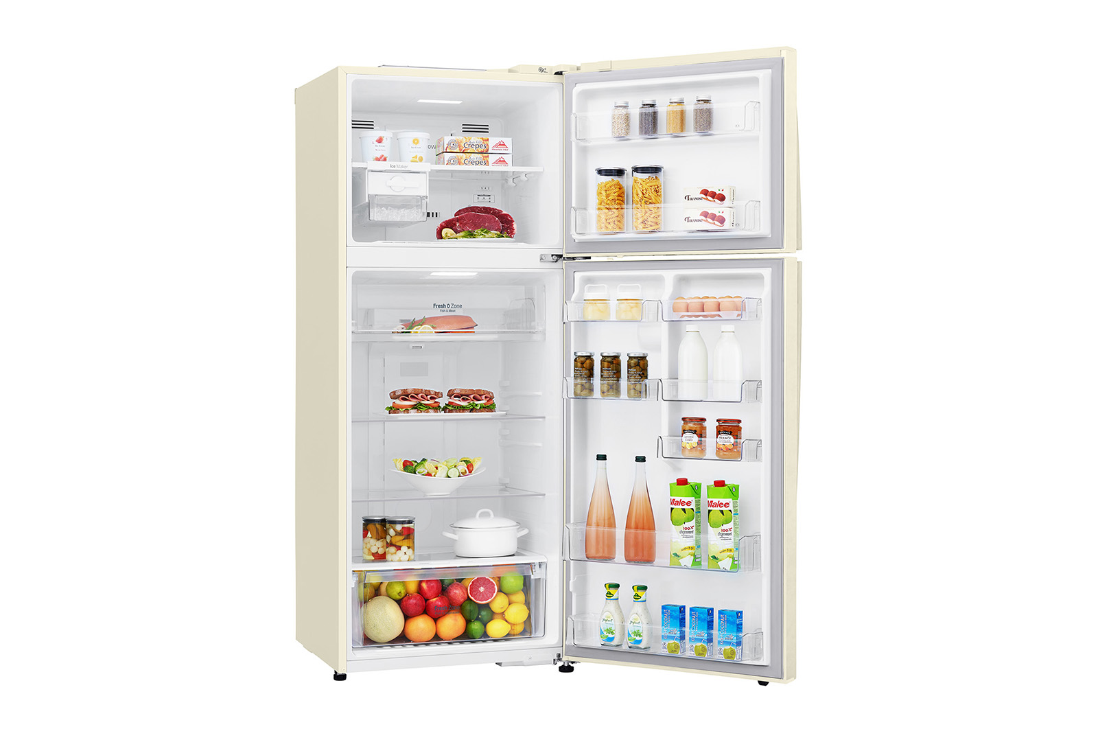 LG Frigorifero doppia porta | Classe E, 438L | Wi-Fi, Door&Linear Cooling, Gestione umidità, Maniglie esterne, No frost | Sabbia, GTB574SEHZD