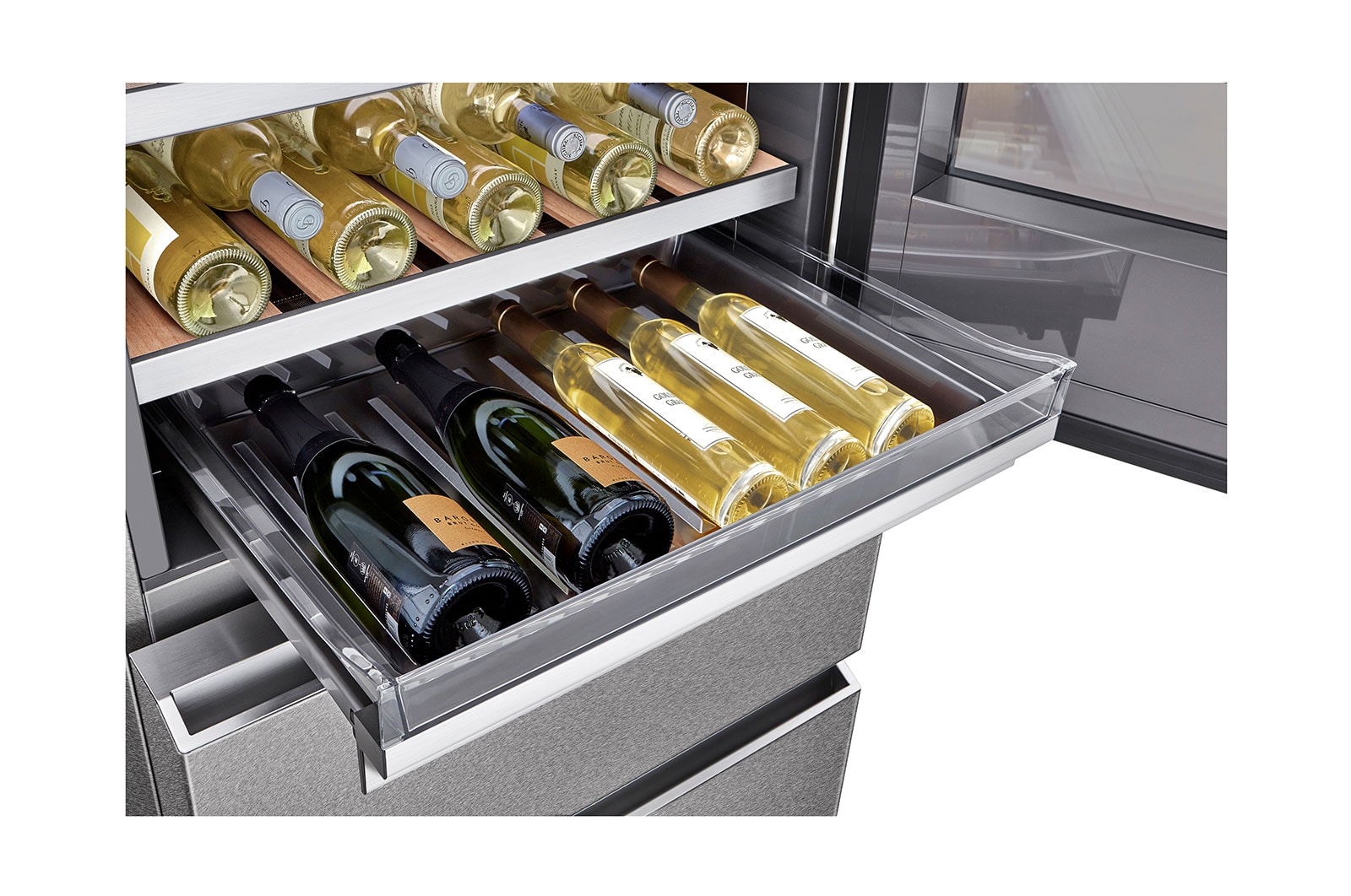 LG SIGNATURE Cantinetta vino InstaView | Classe E, 422L | Wi-Fi, Optimal Preservation Technology?, No frost | Inox satinato, LSR200W