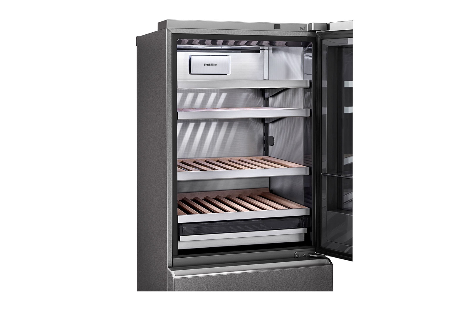 LG SIGNATURE Cantinetta vino InstaView | Classe E, 422L | Wi-Fi, Optimal Preservation Technology?, No frost | Inox satinato, LSR200W