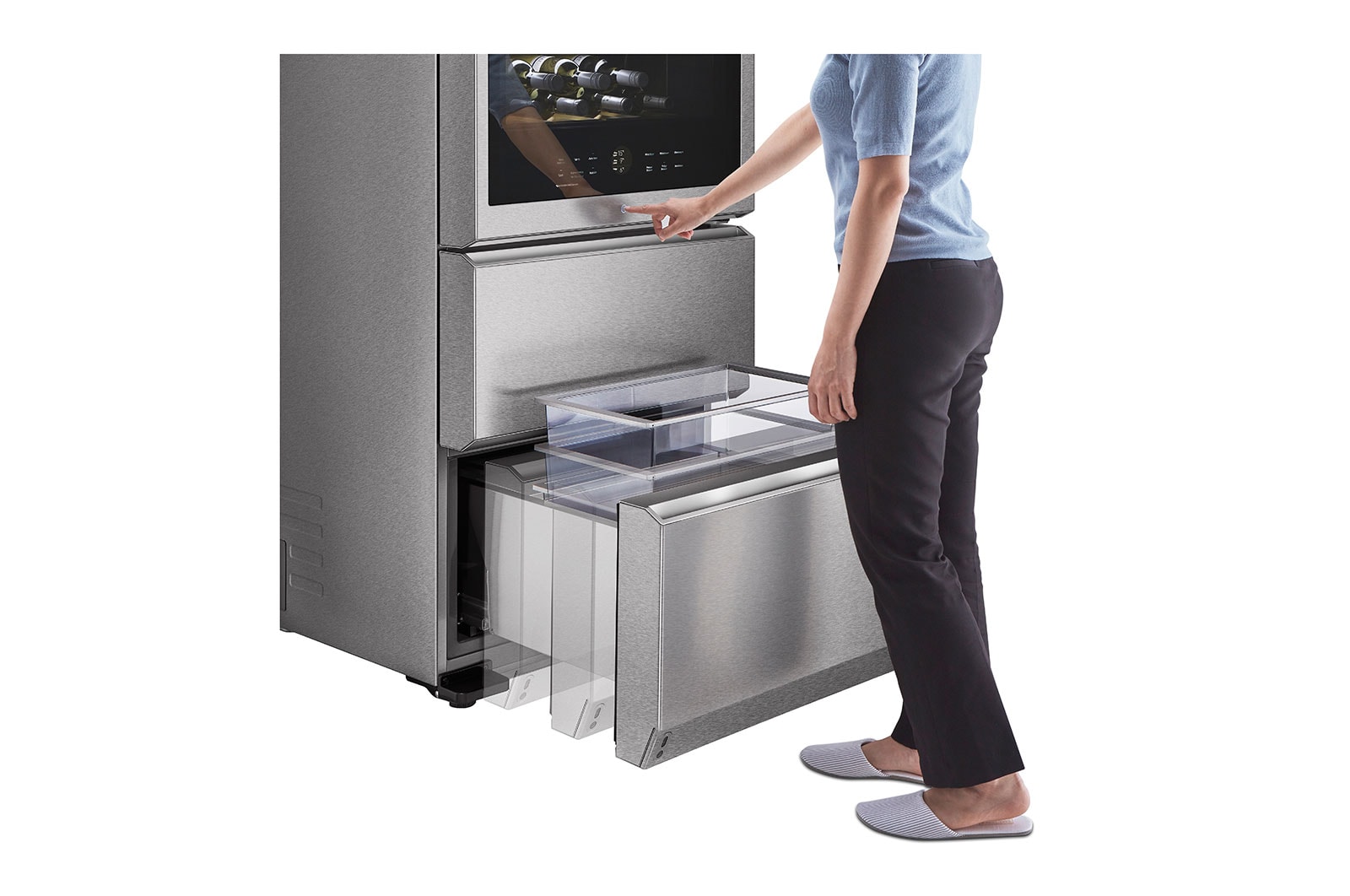 LG SIGNATURE Cantinetta vino InstaView | Classe E, 422L | Wi-Fi, Optimal Preservation Technology?, No frost | Inox satinato, LSR200W
