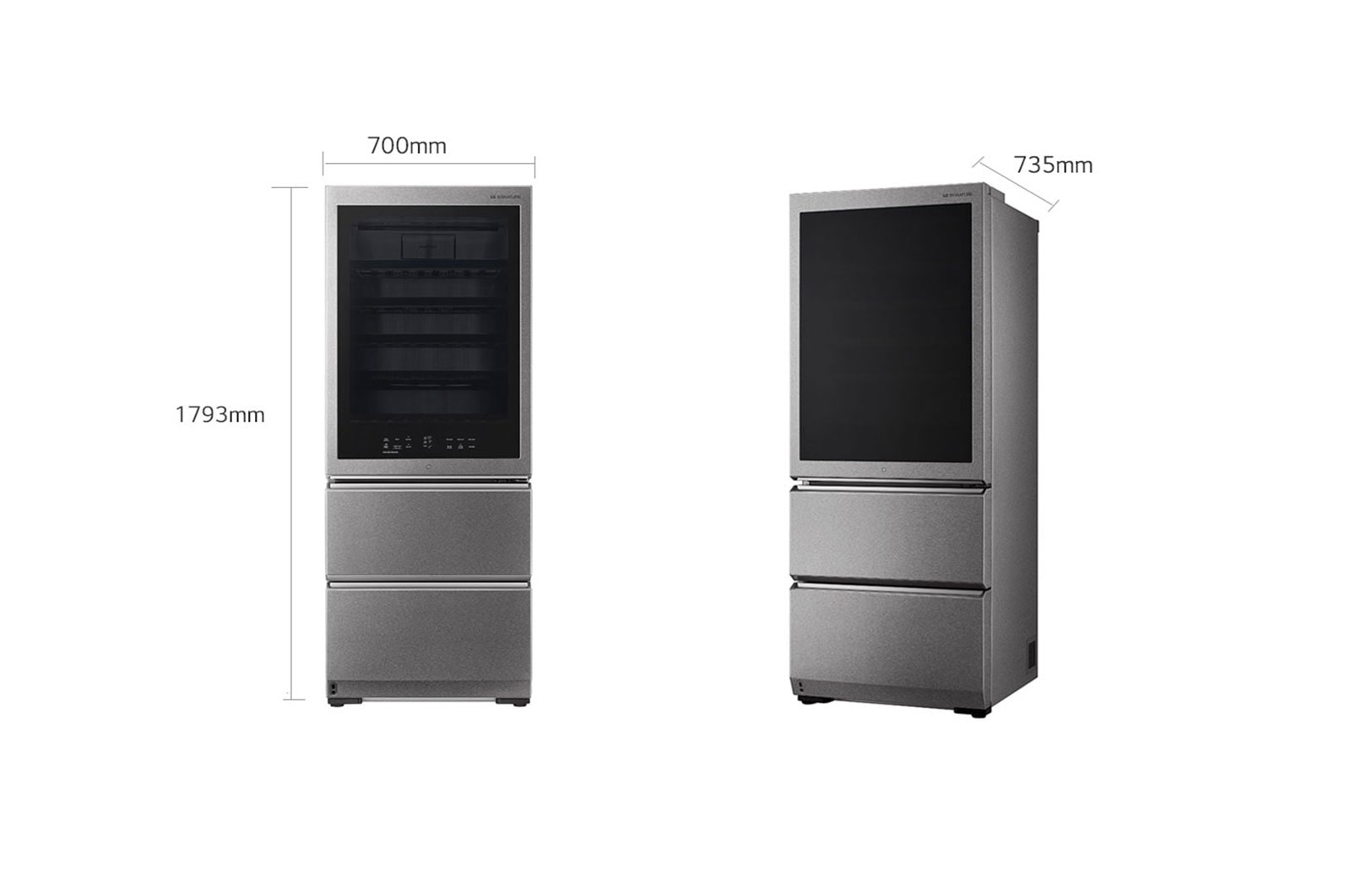 LG SIGNATURE Cantinetta vino InstaView | Classe E, 422L | Wi-Fi, Optimal Preservation Technology?, No frost | Inox satinato, LSR200W