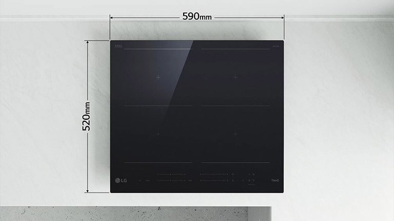 Immagine con le dimensioni del piano a induzione.