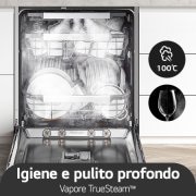 LG Lavastoviglie a scomparsa totale | QuadWash Serie 4, Classe A 43dB | 14 coperti,Vapore, Info Light,Cerniere sliding | Acciaio, DB475TXS
