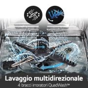 LG Lavastoviglie a scomparsa totale | QuadWash Serie 4, Classe A 43dB | 14 coperti,Vapore, Info Light,Cerniere sliding | Acciaio, DB475TXS