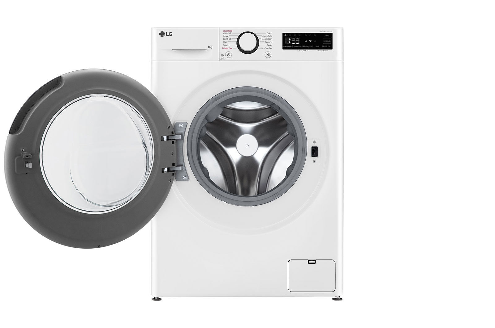 LG Lavatrice slim 8kg AI DD? | Serie R3 Classe A-10% | 1200 giri, Lavaggio a vapore, Lavaggio con AI, Direct Drive | White, F2R3S08NSWB