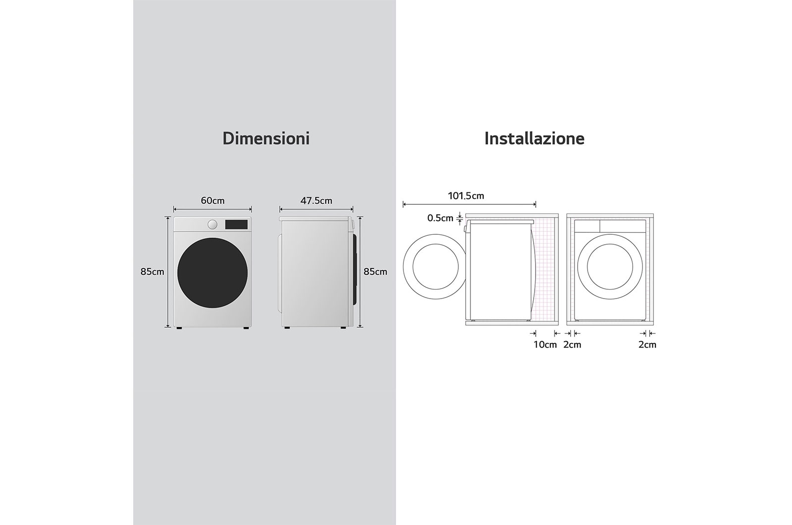 LG Lavatrice slim 8kg AI DD? | Serie R3 Classe A-10% | 1200 giri, Lavaggio a vapore, Lavaggio con AI, Direct Drive | White, F2R3S08NSWB