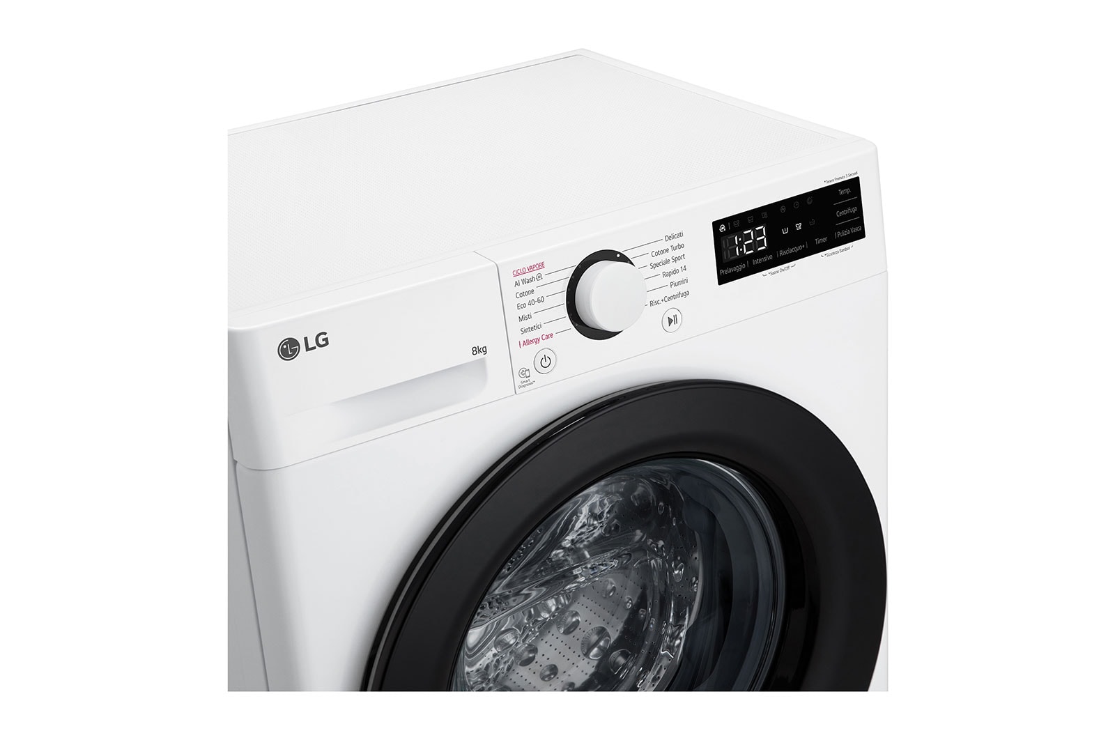 LG Lavatrice slim 8kg AI DD? | Serie R3 Classe A-10% | 1200 giri, Lavaggio a vapore, Lavaggio con AI, Direct Drive | White, F2R3S08NSWB