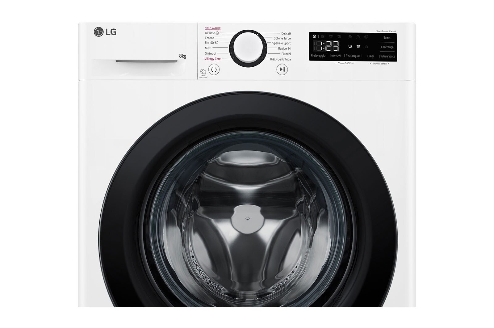 LG Lavatrice slim 8kg AI DD? | Serie R3 Classe A-10% | 1200 giri, Lavaggio a vapore, Lavaggio con AI, Direct Drive | White, F2R3S08NSWB