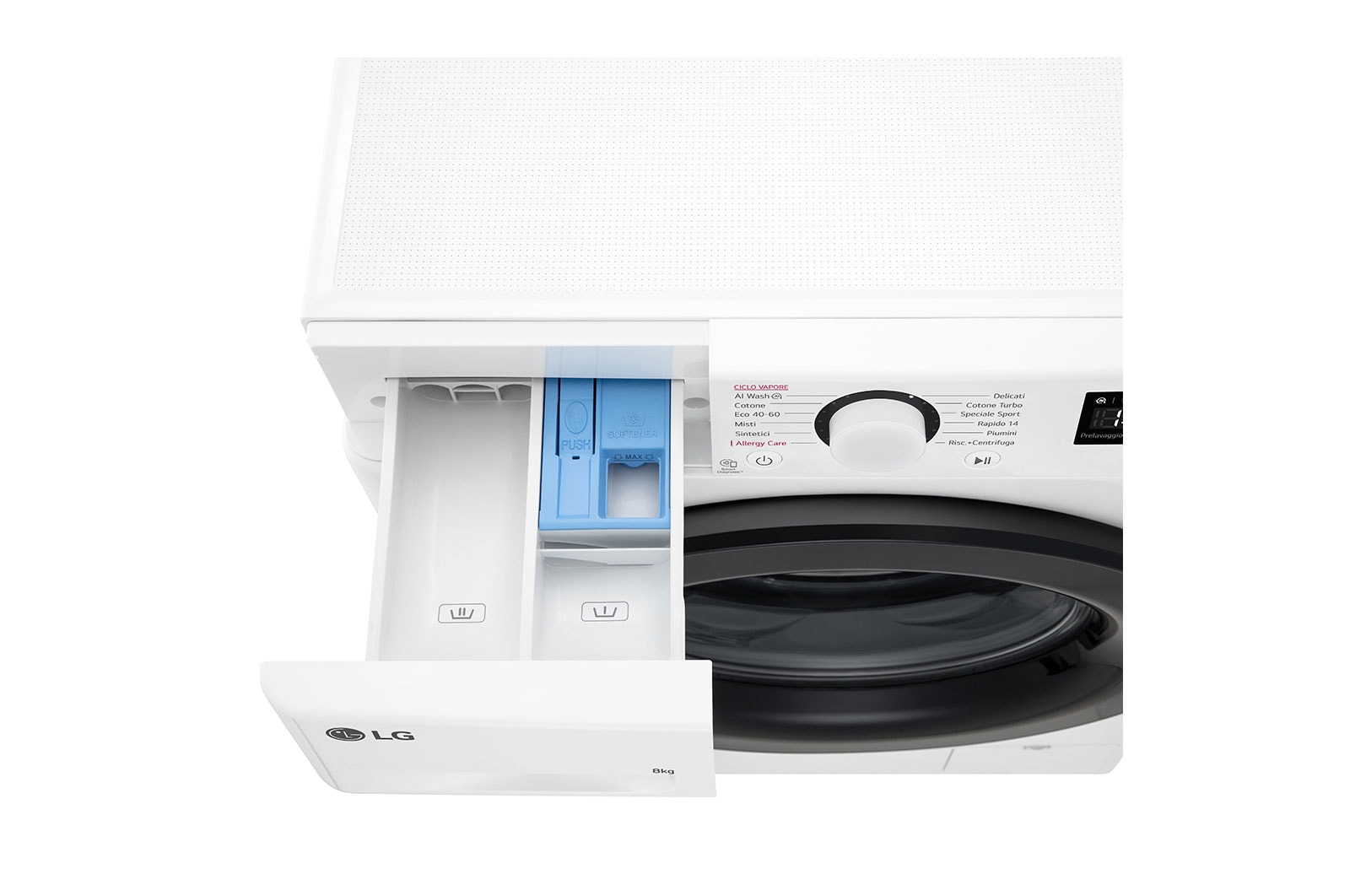LG Lavatrice slim 8kg AI DD? | Serie R3 Classe A-10% | 1200 giri, Lavaggio a vapore, Lavaggio con AI, Direct Drive | White, F2R3S08NSWB