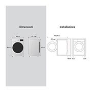 LG Lavatrice slim 8kg AI DD? | Serie R3 Classe A-10% | 1200 giri, Lavaggio a vapore, Lavaggio con AI, Direct Drive | White, F2R3S08NSWB
