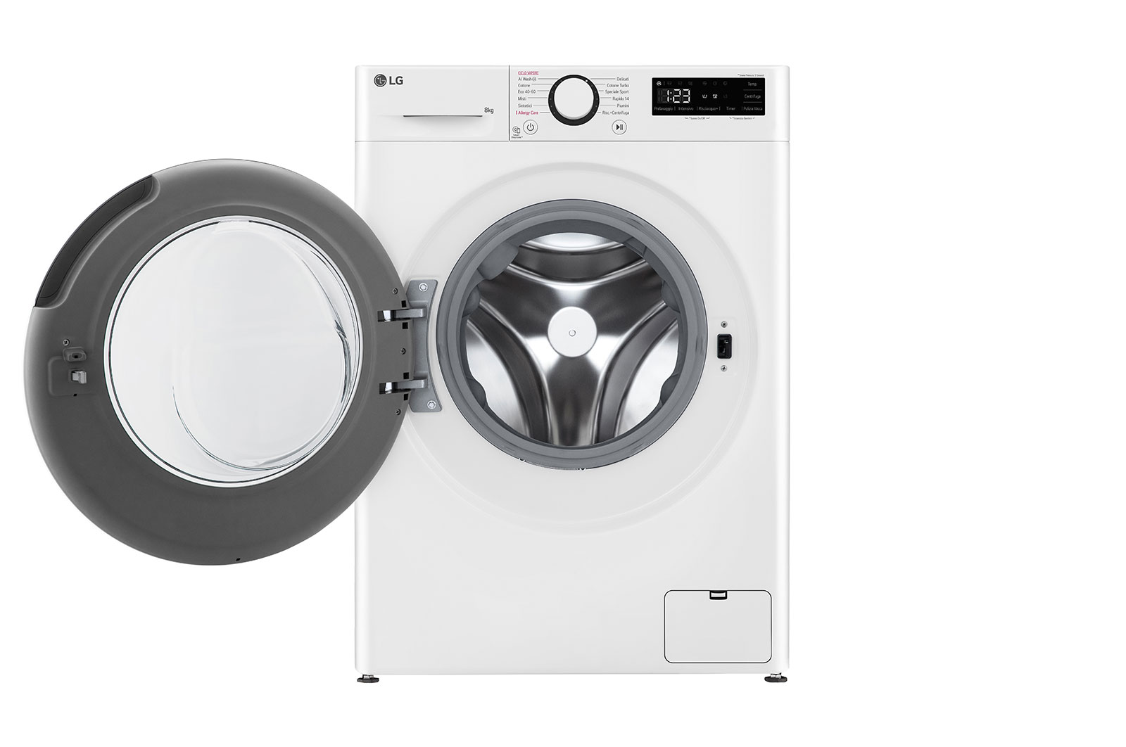 LG Lavatrice slim 8kg AI DD? | Serie R3 Classe A-10% | 1200 giri, Lavaggio a vapore, Lavaggio con AI, Direct Drive | White, F2R3S08NSWW