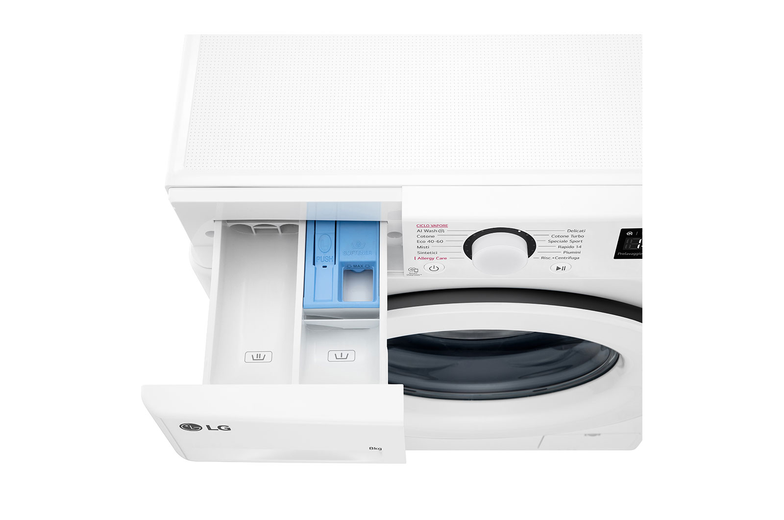 LG Lavatrice slim 8kg AI DD? | Serie R3 Classe A-10% | 1200 giri, Lavaggio a vapore, Lavaggio con AI, Direct Drive | White, F2R3S08NSWW
