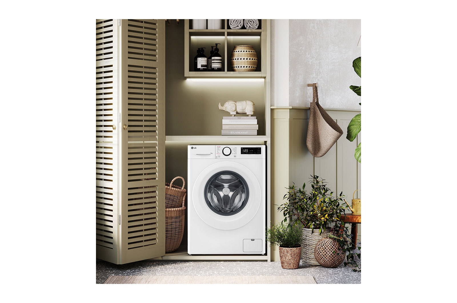 LG Lavatrice slim 8kg AI DD? | Serie R3 Classe A-10% | 1200 giri, Lavaggio a vapore, Lavaggio con AI, Direct Drive | White, F2R3S08NSWW