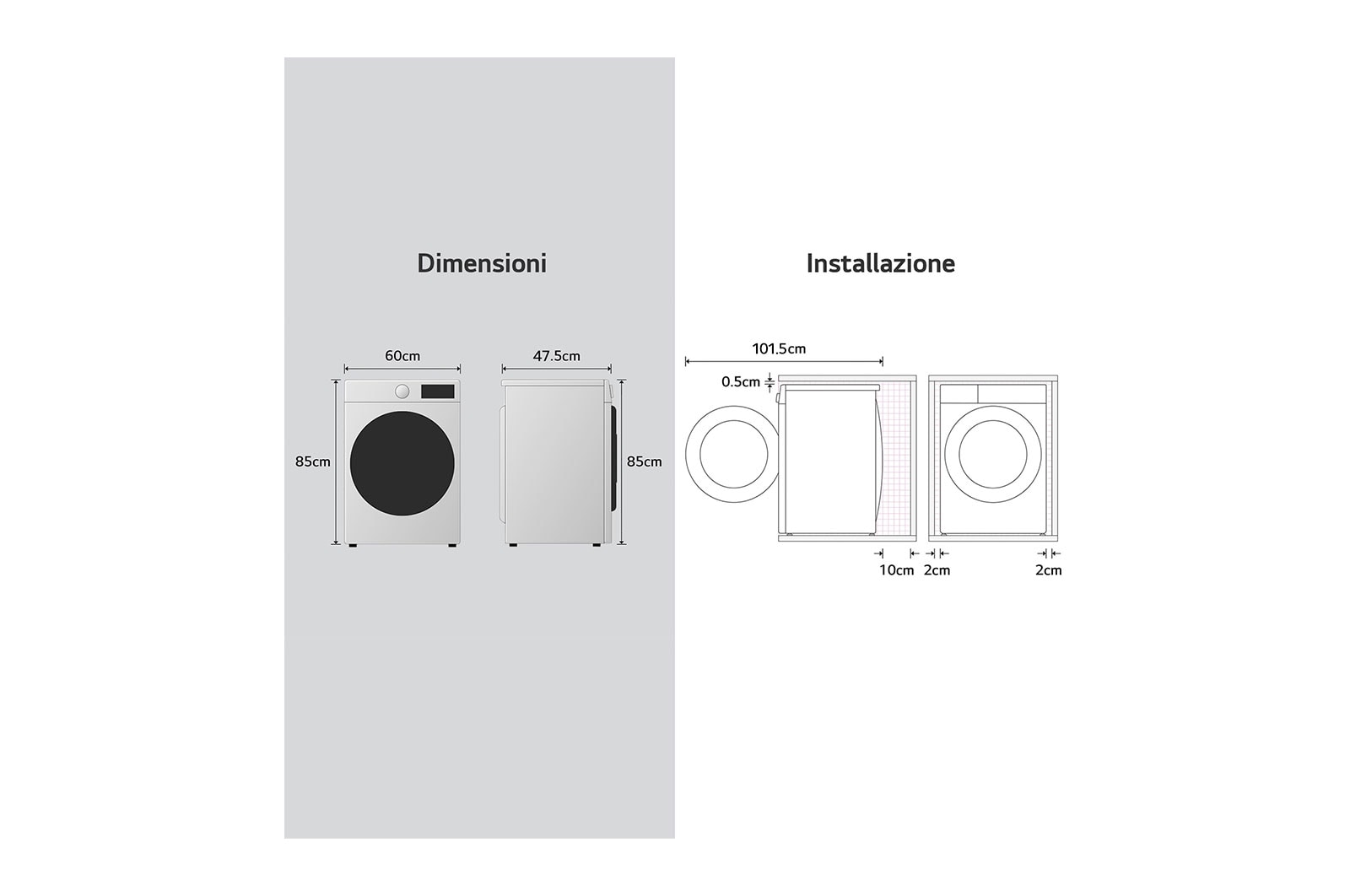 LG Lavatrice slim 8kg AI DD? | Serie R3 Classe A-10% | 1200 giri, Lavaggio a vapore, Lavaggio con AI, Direct Drive | White, F2R3S08NSWW