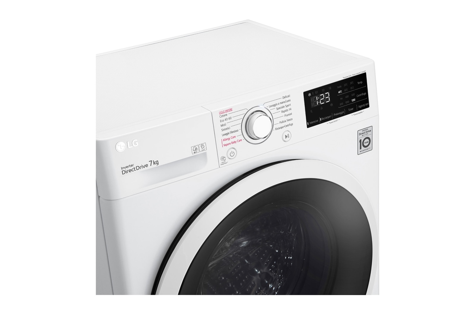 LG Lavatrice slim 7kg AI DD? | Serie V3 Classe D | 1200 giri, Lavaggio a vapore, Inverter Direct Drive | White, F2WV3S7SHE