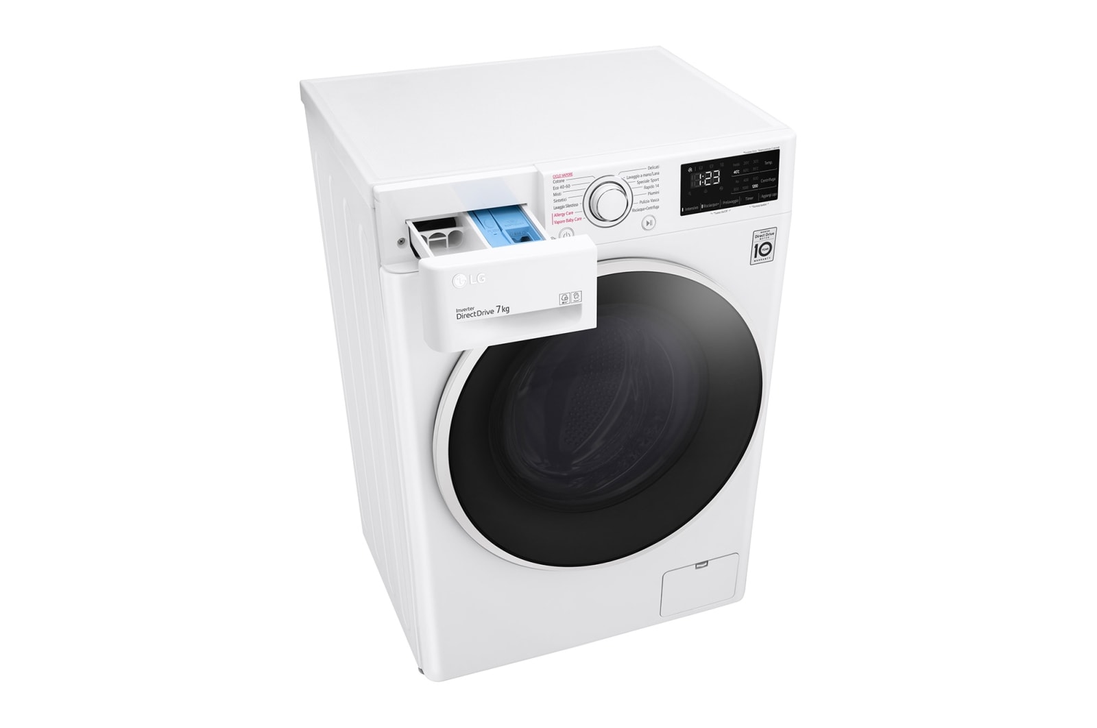 LG Lavatrice slim 7kg AI DD? | Serie V3 Classe D | 1200 giri, Lavaggio a vapore, Inverter Direct Drive | White, F2WV3S7SHE