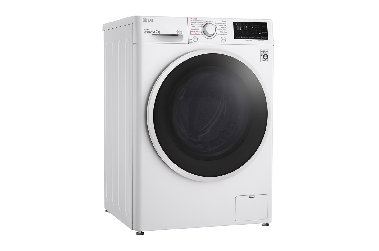 LG Lavatrice slim 7kg AI DD? | Serie V3 Classe D | 1200 giri, Lavaggio a vapore, Inverter Direct Drive | White, F2WV3S7SHE