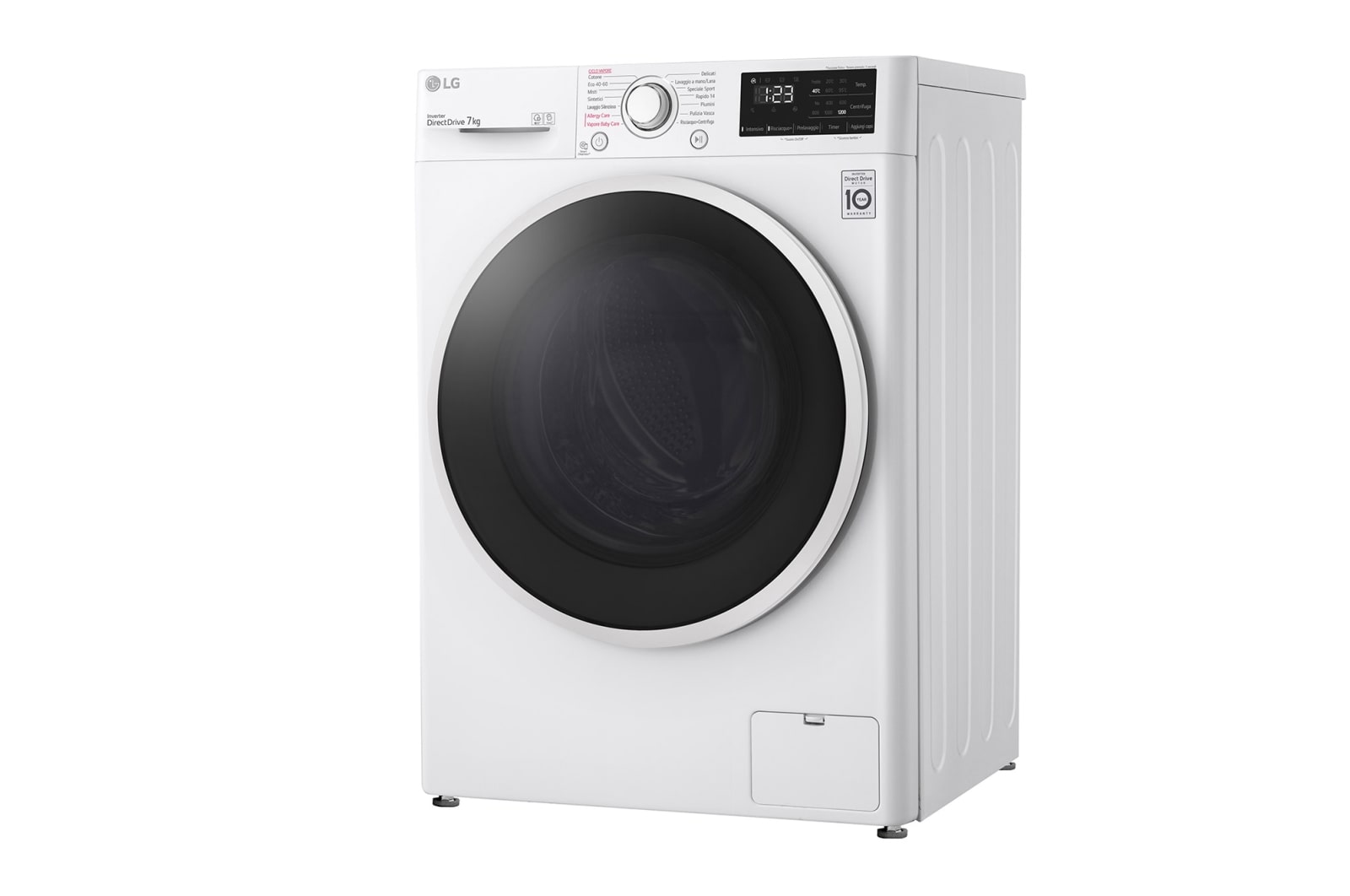 LG Lavatrice slim 7kg AI DD? | Serie V3 Classe D | 1200 giri, Lavaggio a vapore, Inverter Direct Drive | White, F2WV3S7SHE