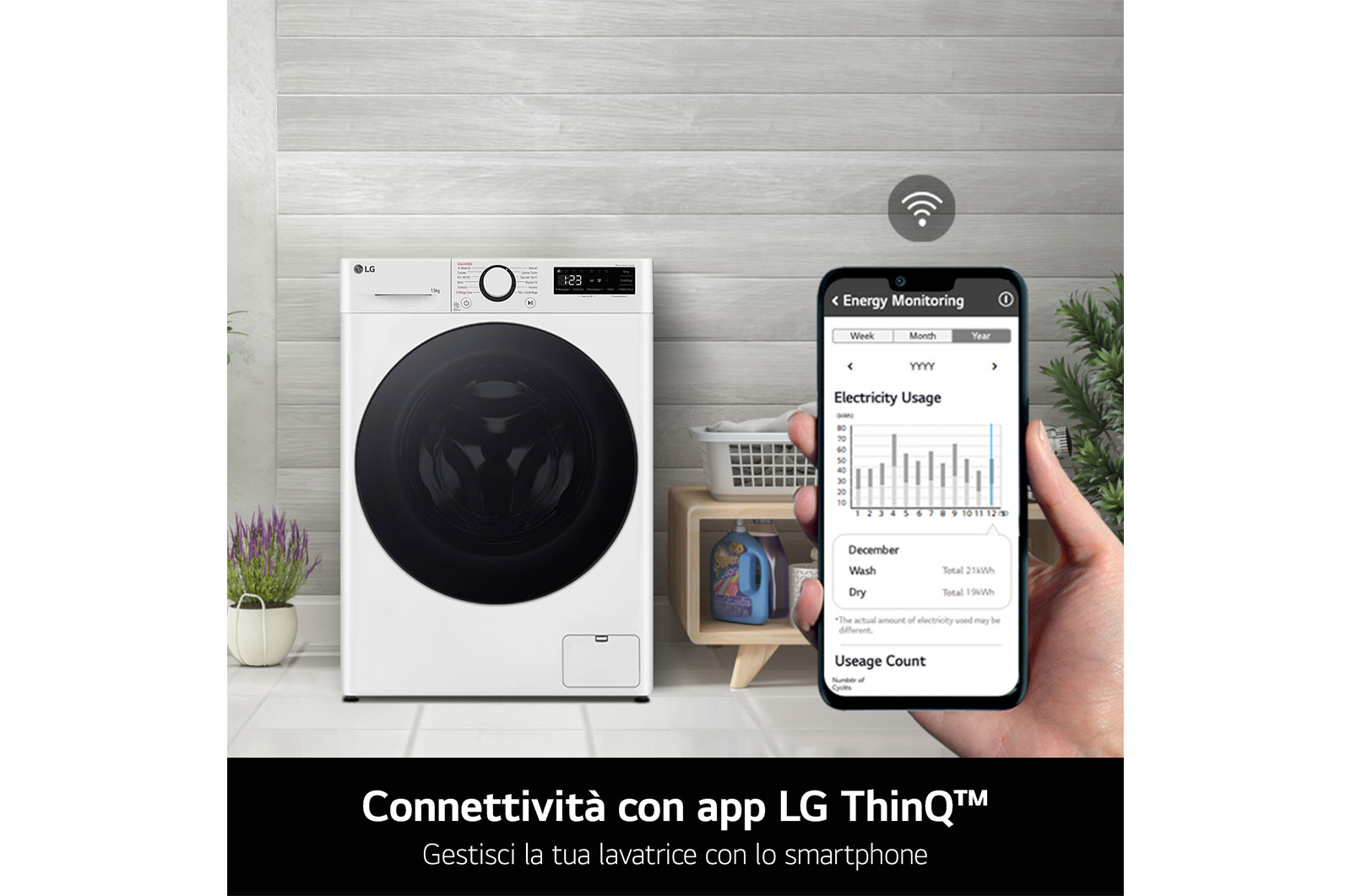 LG Lavatrice 9kg AI DD? | Serie R3 Classe A-10% | 1400 giri, Autodosaggio, Lavaggio a vapore, Wi-Fi | White, F4R3509NSWB