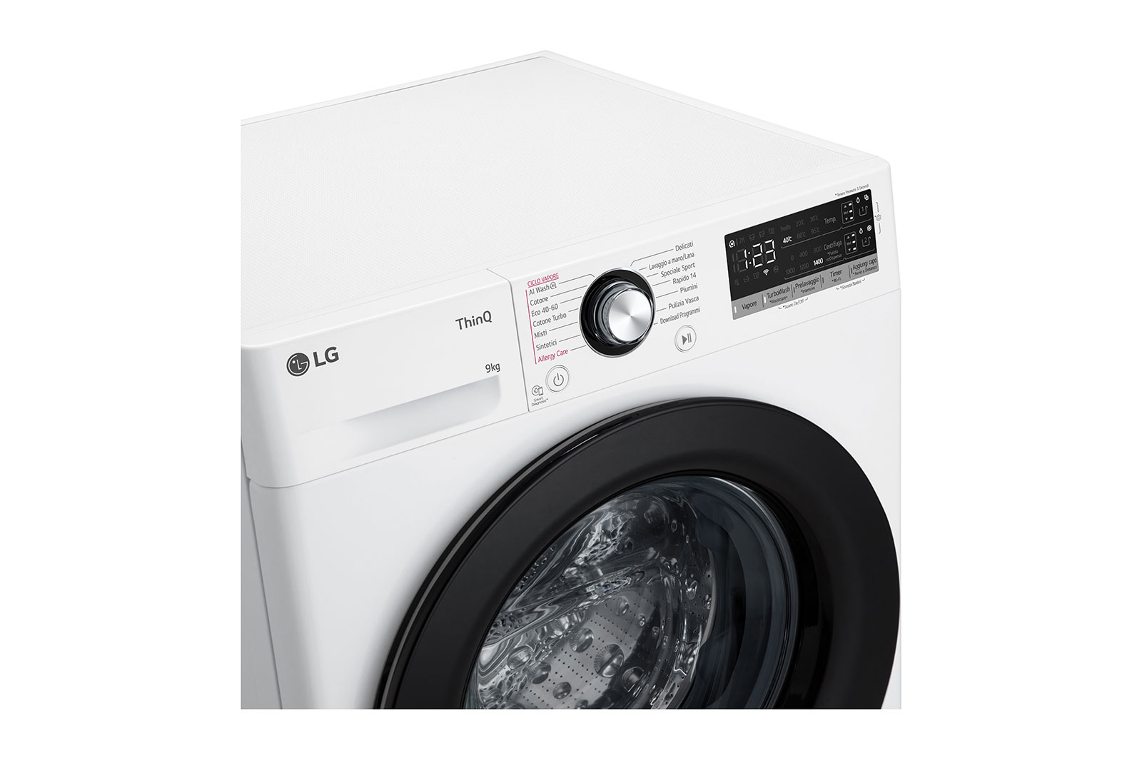 LG Lavatrice 9kg AI DD? | Serie R3 Classe A-10% | 1400 giri, Autodosaggio, Lavaggio a vapore, Wi-Fi | White, F4R3509NSWB