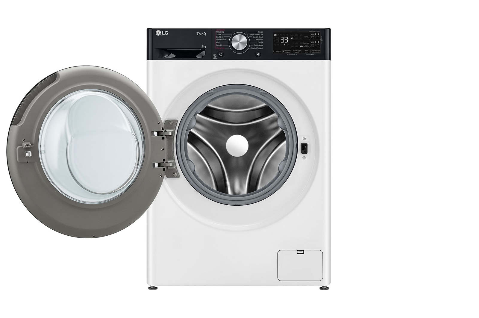 LG Lavatrice 9kg AI DD? | Serie R7 Classe A-10% | 1400 giri, TurboWash 360, Autodosaggio, Vapore su 7 programmi, Wi-Fi | White, F4R7509TSWB